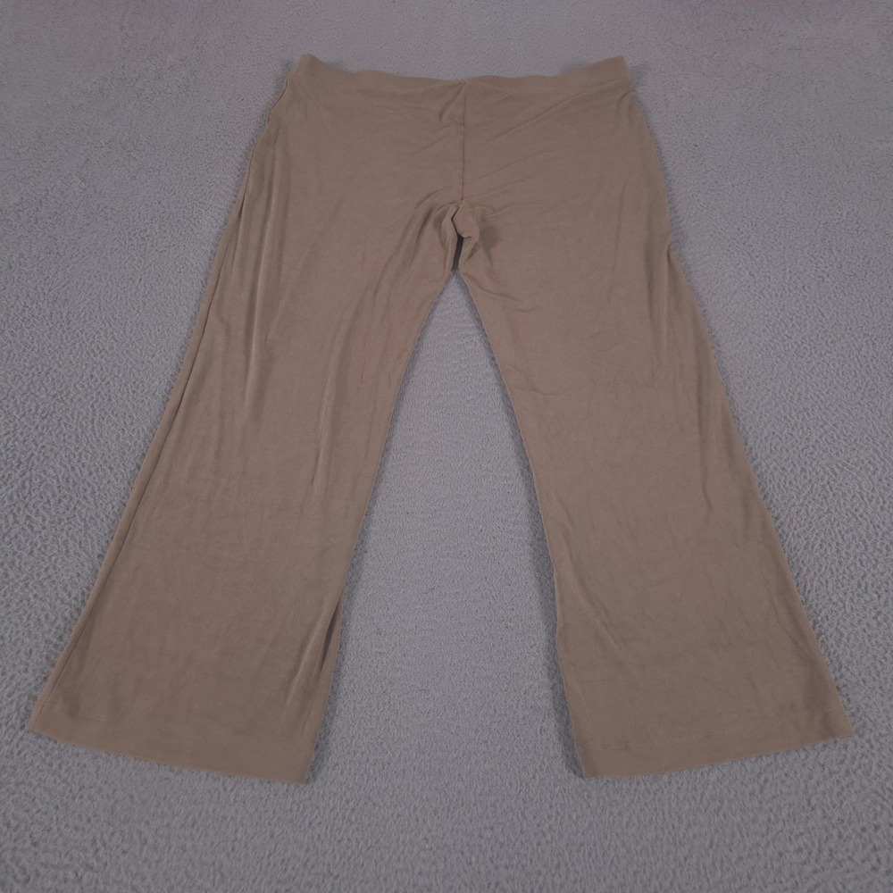 Chico's Pants Women 3 Brown Travelers Wide Leg‎ Acetate Stretch Pull On Casual